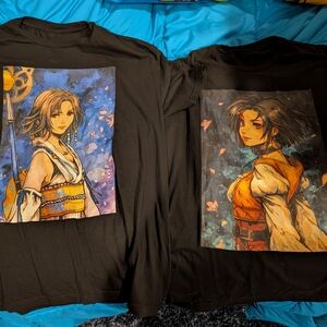 Black Graphic Tee with Anime Print
